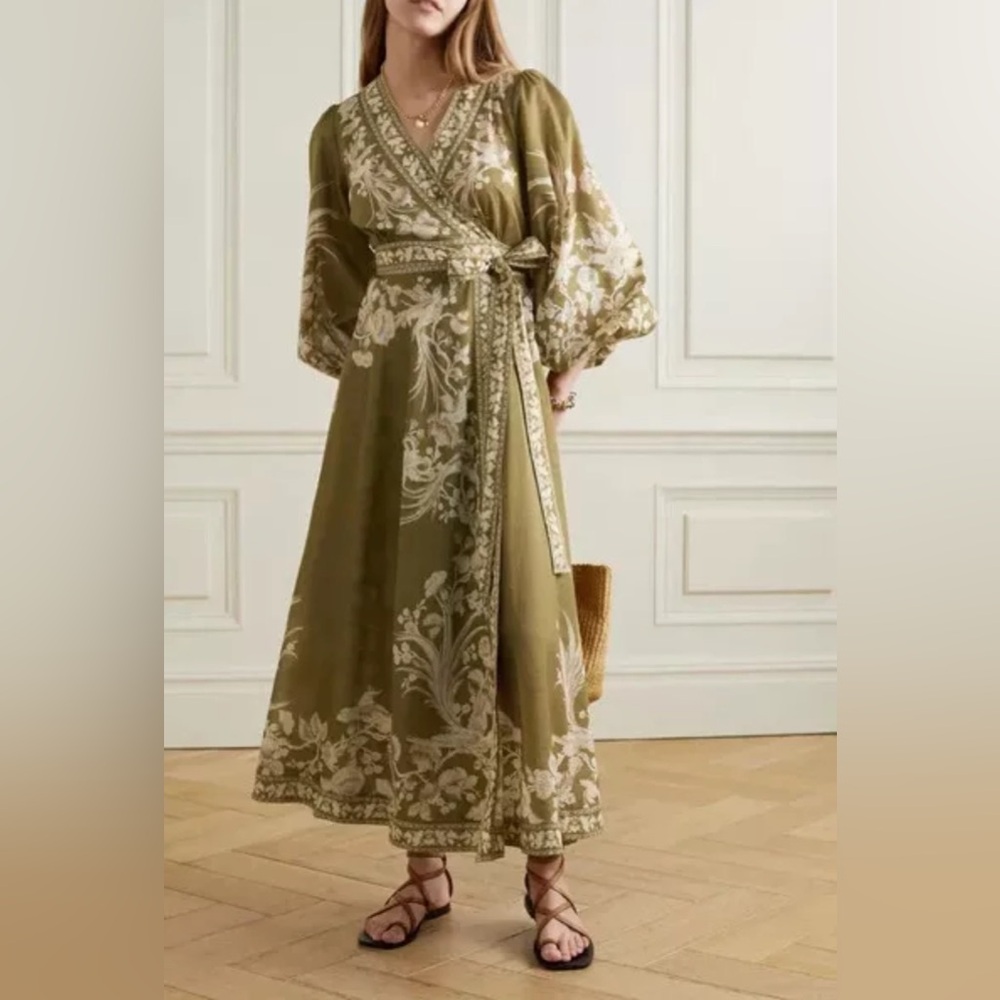 ZIMMERMANN Anneke Wrap Midi Dress